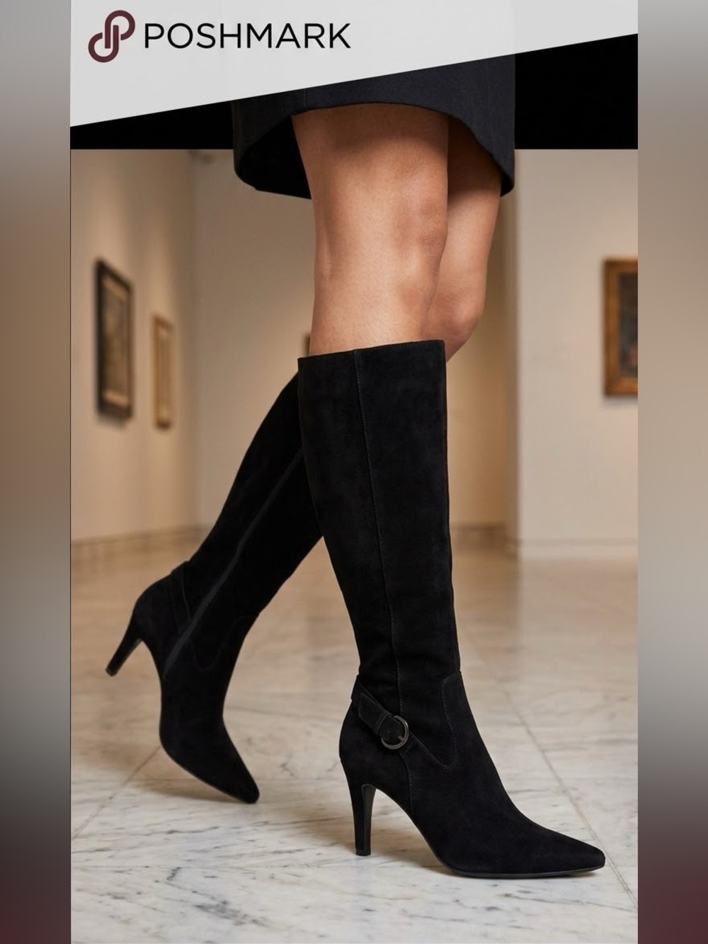 Circa Joan & David CJ Entertain Gray Suede Buckle Detail Boots Size. Size 9.5